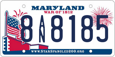 MD license plate 8AN8185