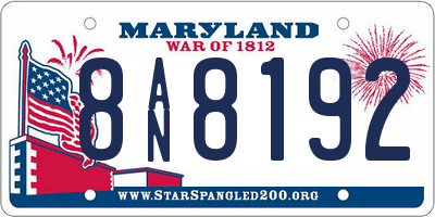MD license plate 8AN8192