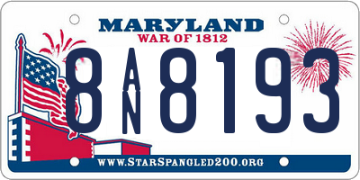 MD license plate 8AN8193