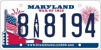 MD license plate 8AN8194