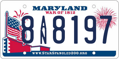MD license plate 8AN8197