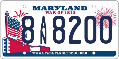 MD license plate 8AN8200