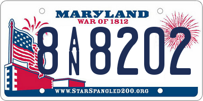 MD license plate 8AN8202