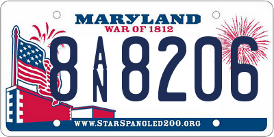 MD license plate 8AN8206