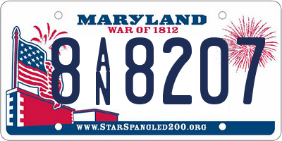 MD license plate 8AN8207