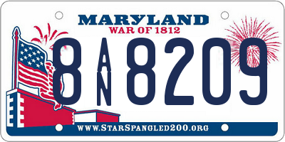 MD license plate 8AN8209