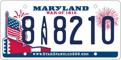 MD license plate 8AN8210