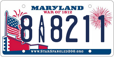 MD license plate 8AN8211