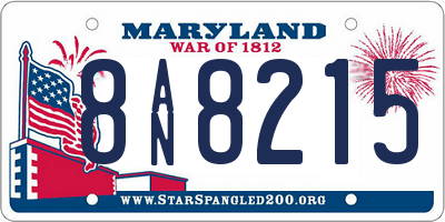 MD license plate 8AN8215
