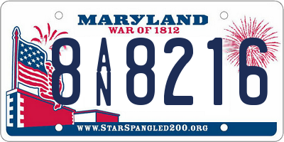 MD license plate 8AN8216