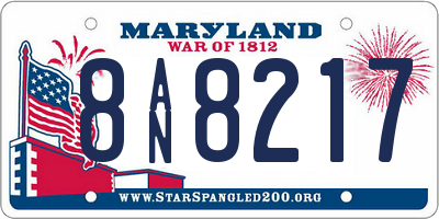 MD license plate 8AN8217