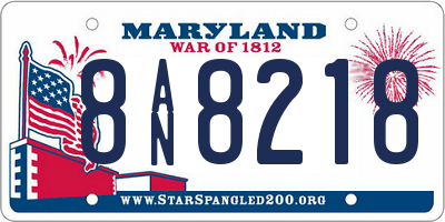 MD license plate 8AN8218