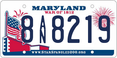 MD license plate 8AN8219