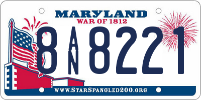 MD license plate 8AN8221