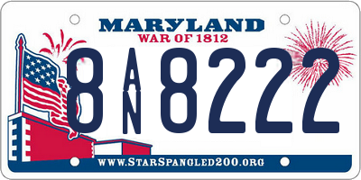 MD license plate 8AN8222
