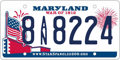 MD license plate 8AN8224