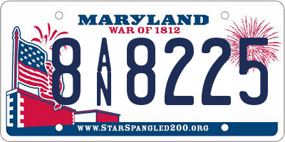 MD license plate 8AN8225