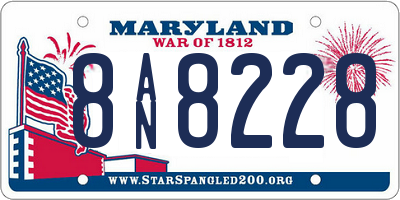 MD license plate 8AN8228