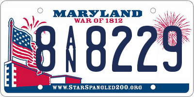 MD license plate 8AN8229