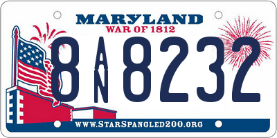 MD license plate 8AN8232
