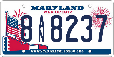 MD license plate 8AN8237