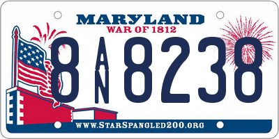 MD license plate 8AN8238
