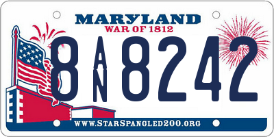 MD license plate 8AN8242