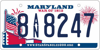 MD license plate 8AN8247