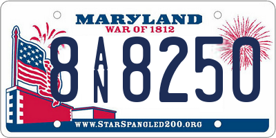 MD license plate 8AN8250