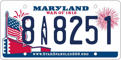 MD license plate 8AN8251