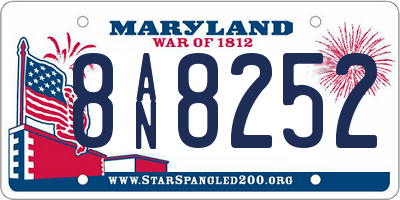 MD license plate 8AN8252