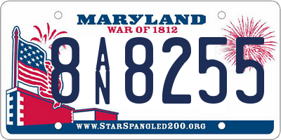 MD license plate 8AN8255