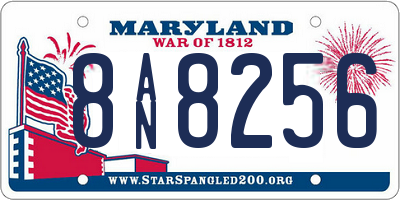 MD license plate 8AN8256