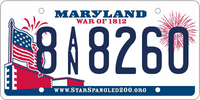 MD license plate 8AN8260