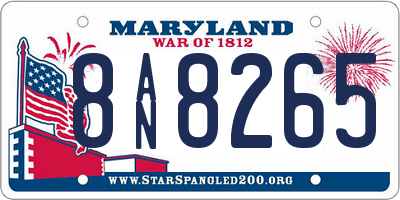MD license plate 8AN8265
