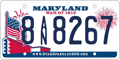 MD license plate 8AN8267