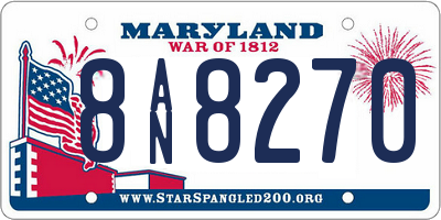 MD license plate 8AN8270