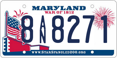 MD license plate 8AN8271