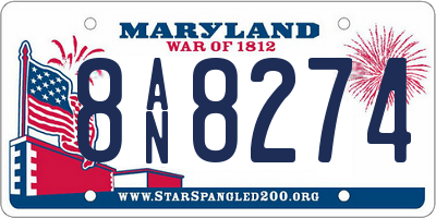 MD license plate 8AN8274