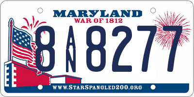 MD license plate 8AN8277