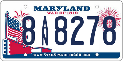 MD license plate 8AN8278
