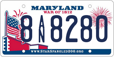 MD license plate 8AN8280
