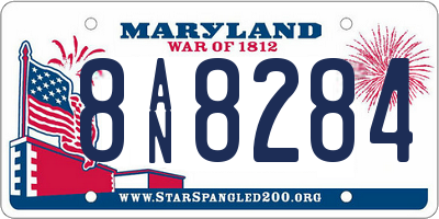 MD license plate 8AN8284