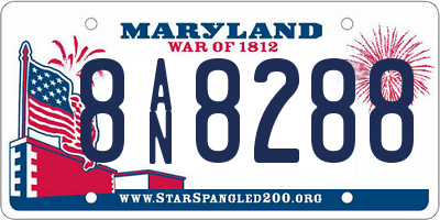 MD license plate 8AN8288