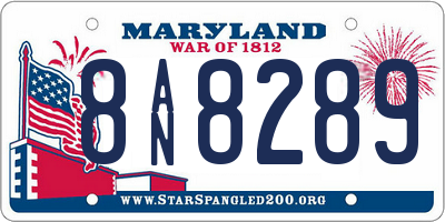 MD license plate 8AN8289