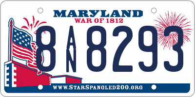 MD license plate 8AN8293