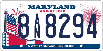 MD license plate 8AN8294