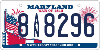 MD license plate 8AN8296