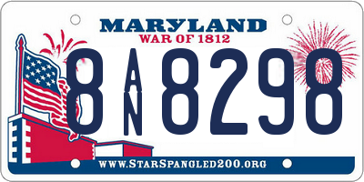MD license plate 8AN8298