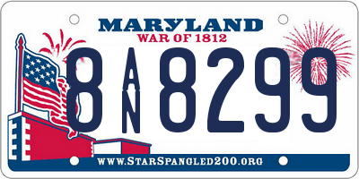 MD license plate 8AN8299